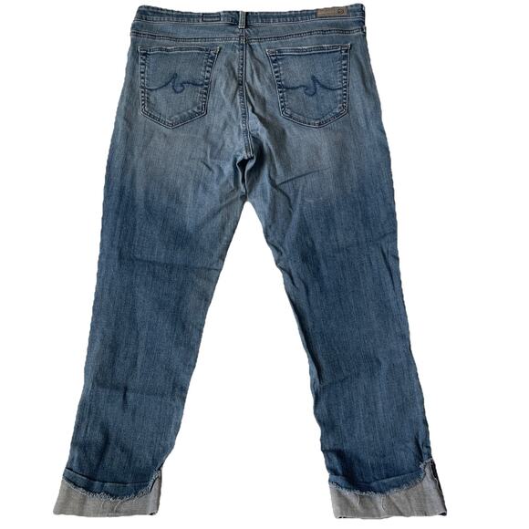 Ag Adriano Goldschmied Stevie Cuff Jeans Slim Straight Sz 32 Medium Wash - Picture 5 of 8